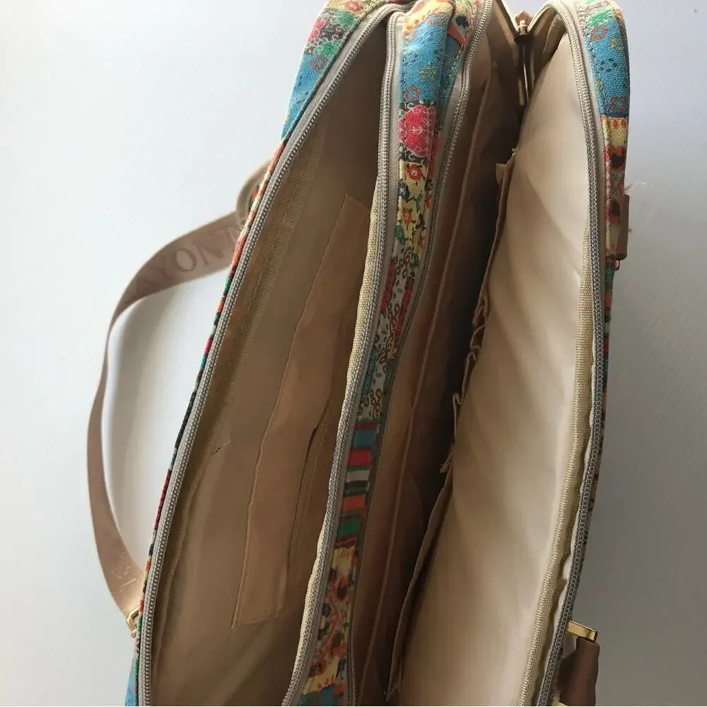 Kayond laptop shoulder briefcase bag patterned pockets